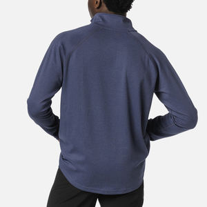 Pull-over à fermeture éclair quart pour hommes personnalisé sweat-shirt et sweat à capuche polaire logo brodé demi-fermeture éclair haut sweats pour hommes - Product Image 3