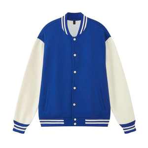 Veste universitaire en cuir avec logo brodé personnalisé en gros, manches en cuir, veste universitaire pour hommes - Product Image 5