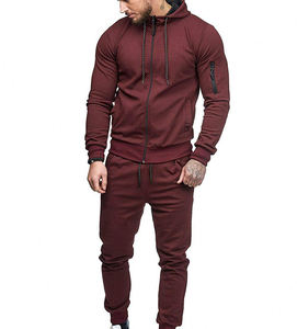 Conjunto Deportivo para Hombre, Color Sólido, 2 Piezas, Traje para Correr, Sudadera con Capucha, Pantalones Deportivos, Conjunto de Manga Larga - Product Image 1