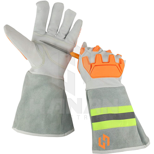 Guantes de trabajo de cuero de vaca de alto rendimiento Venta caliente Guantes de soldadura de protección de manos de seguridad industrial - Product Image 4