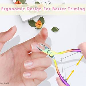 Rainbow color coated Nail Cuticle Nipper High Quality Manicure Tool Nail Cuticle Nipper Professional Stainless Steel Nail Nipper - Product Image 6