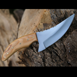 2023 cuchillo de caza de acero de Damasco de alto carbono personalizable hecho a mano supervivencia Camping cuchillo de bolsillo mango de madera OEM Industrial - Product Image 5