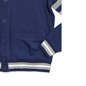 Cárdigans Unisex de Alta Calidad en Lana/Acrílico, Cuello en V, Estilo Universitario, Suéteres Tejidos con Botones, Diseño Elegante con Parches - Product Image 4