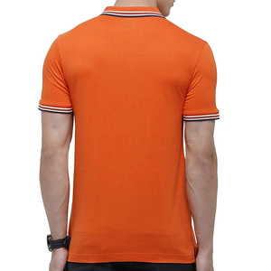 เสื้อโปโลผู้ชายแบบเข้ารูป, เสื้อโปโลผู้ชายสีส้มทรงสลิมฟิตเสื้อโปโลไซส์ใหญ่พิเศษสำหรับเด็กผู้ชาย