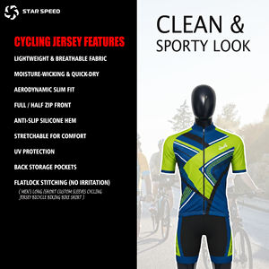 Ensemble de maillots de cyclisme respirants, nouveau design, séchage rapide, manches courtes, cuissard rembourré, uniforme de cyclisme en gros, maillot de cyclisme pour hommes - Product Image 6