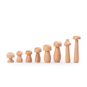 Handmade Eco-Friendly <b>Wooden</b> Mushroom Figurines Set Natural Wood <b>Craft</b> Ornaments for DIY Home Decor Kids Montessori Toy - Product Image 3