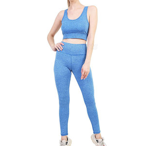 Top Premium Quality Custom Logo Mujeres Active Wear Yoga Leggings y Tops Fitness Yoga Set para la venta - Product Image 1