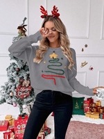 Pull de Noël tricoté Jacquard personnalisé de haute qualité motif flocon de neige renne chaud famille correspondant pull d'hiver