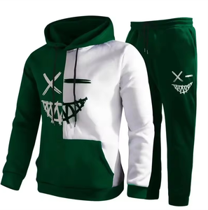 Ensemble de survêtement streetwear personnalisé pour homme, hiver, 2 pièces, t-shirt à manches courtes et pantalon de jogging, 100% coton - Product Image 1