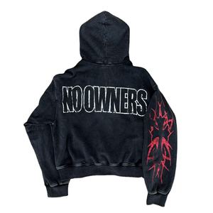 Winter Streetwear Quality <b>Thick</b> <b>Fleece</b> Cotton Heavy Custom Logo OEM Zipper Hoodies Plain Dyed - Product Image 2