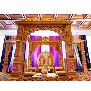 Jodha Akbar mandap ติดตั้งแนวโน้มสไตล์บอลลีวูดสีทองงานแต่งงานปรับแต่งได้ดีที่สุด - Product Image 1