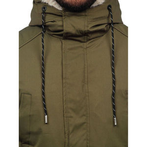 Chaqueta Parka de invierno de moda transpirable con ribete de piel informal con aislamiento acolchado impermeable grueso con capucha para hombre cálido - Product Image 2