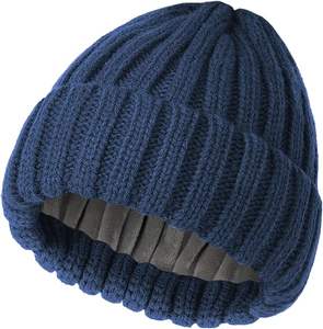 Fleece Lined Spandex/Polyester Casual Solid Beanie <b>Hat</b> for <b>Women</b> Men Soft <b>Winter</b> <b>Hats</b> Chunky Warm Breathable Embroidery - Product Image 1