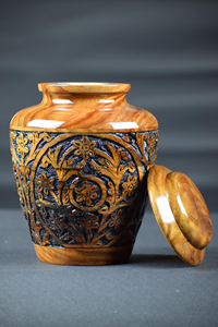 Handcrafted Rosewood Cremation Urn Floral Carved Memorial <b>Keepsake</b> Cremation Urn for <b>ashes</b> - Product Image 4