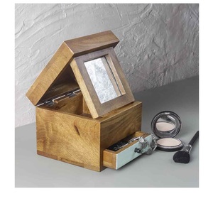 4.2 'solide rouge petit carré artisanal rangement et boîte à bijoux en bois cadeaux et artisanat boîtes en bois signes muraux - Product Image 6