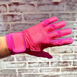 Meilleures ventes de gants de frappeur de baseball de saison de couleur et de conception personnalisés Gants de frappeur de baseball en cuir rose à manchette courte - Product Image 3