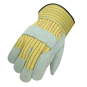 Guantes de aparejo de cuero de vaca canadiense de alta calidad, guantes de seguridad para el trabajo de jardinería Industrial de alta resistencia para hombres para pesca - Product Image 1