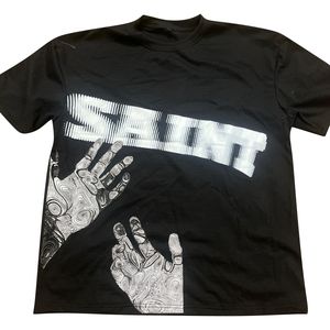 Personalizado blanco 100% algodón de los hombres de gran tamaño recortada Boxy gráfico diseñador Camiseta con cuello de serigrafía - Product Image 1