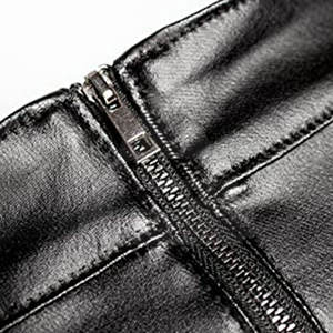 Jupe élégante d'été en cuir enduit de PU pour femmes, jupe en cuir sur mesure - Product Image 6