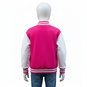 Mode hivernale Personnalisez votre logo à capuche en satin Veste universitaire pour enfants en laine et cuir Broderie universitaire Design - Product Image 3