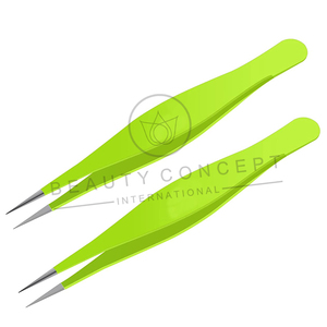 Pince à épiler professionnelle de couleur verte avec nez d'aiguille de précision pour cheveux incarnés échardes par Beauty Concept - Product Image 6