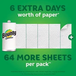 Serviettes en papier Bounty Quick-Size, blanc, 12 rouleaux de famille = 30 rouleaux réguliers - Product Image 6