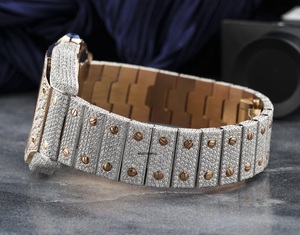 Reloj de Lujo con Incrustaciones de Moissanita VVS1, Estilo Hip Hop, Brazalete de Acero Inoxidable con Diamantes - Product Image 3