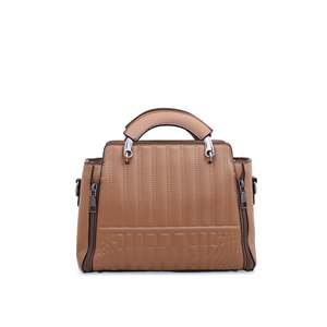 Brown P35894 Formal Genuine Leather <b>Handbag</b> Stylish Classic Casual Tote with Durable PU Lining Tassel Decoration Two <b>Handled</b> - Product Image 3