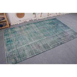 Alfombra Moderna de Lana y Poliéster Azul, Hecha a Máquina, Antideslizante, de Pelo Medio, con Látex (5.3 x 8.7 Pies), Rectangular, Diseño Tradicional de Patchwork - Product Image 3