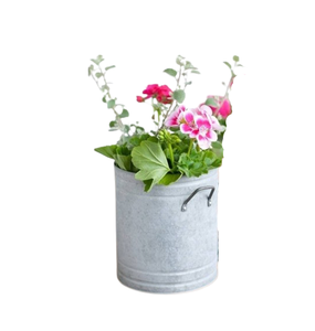 Jardinières rondes en métal galvanisé de taille personnalisée pour la décoration intérieure Jardinières de fleurs de salon cuisine balcon et jardin - Product Image 1