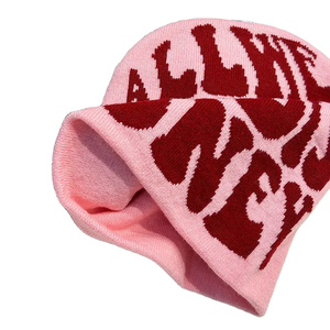 Bonnets Unisexe Casquette Avec Logo Personnalisé Hiver Impression Numérique Jacquard Tricot Personnalisé Patch Bonnets Chapeaux Détresse Strass Bonnets - Product Image 4