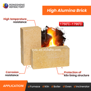Alta Temperatura 1650 ℃   Ladrillo Refractario Resistente al Fuego 48-80% Al2o3, Ladrillo <span class=keywords><strong>de</strong></span> Alta Alúmina <span class=keywords><strong>para</strong></span> Hornos Industriales - Product Image 2