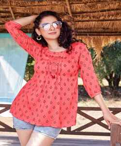 Les plus belles tenues de soirée Top Les filles portent avec Palazzo Imprimé Design Indien Readymade Femmes Adultes Tissage India & Pakistan Apparelgarment - Product Image 6