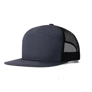 Nouveau chapeau de chauffeur de camion classique toile 5 panneaux Snapback ajusté casquette de Baseball en maille unie couvre-chef décontracté - Product Image 6