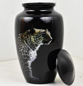 Urnas de recuerdo de pantera leopardo salvaje, caja de urna de cremación de aluminio de lujo hecha a mano, recuerdos para adultos, urnas funerarias, cenizas conmemorativas - Product Image 6