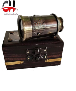 กล้องโทรทรรศน์ทองเหลืองโบราณขนาด6นิ้วพร้อมกล่องไม้สีดำของขวัญงานฝีมือโลหะคาลวิน - Product Image 6