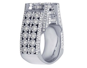 Trendy Hip Hop VVS Moissanite Diamond Gold Plated S925 Sterling Silver Iced Out Anillo personalizado para hombres - Product Image 3