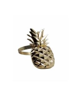 Rond de serviette ananas en métal plaqué or Porte-serviettes de table écologique classique et élégant pour articles d'hôtel et cadeaux - Product Image 1
