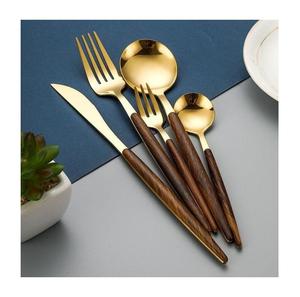 ชุดเครื่องใช้บนโต๊ะอาหารที่ใส่ใจสิ่งแวดล้อมอย่างยั่งยืนมีด้ามจับสแตนเลสและไม้ไผ่รีไซเคิลพร้อมดีไซน์แฟนซีสำหรับงานปาร์ตี้ - Product Image 4