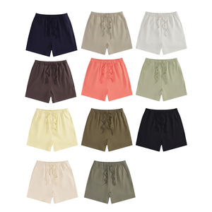 Pantalones Cortos Deportivos Casuales para Hombre, de Algodón, con Cordón, Cintura Elástica, Color Sólido, Corte Medio, Transpirables - Product Image 5