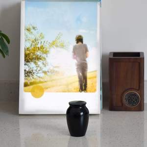 Urnas de recuerdo para cenizas humanas, urna de cremación masculina/femenina adulta para recordar a su ser querido, negro - Product Image 6