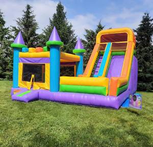 Castillo Inflable Grande y Resistente de PVC Arcoíris, Comercial, Combinado, para Niños, para Fiestas - Product Image 5