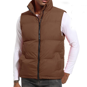 Exclusive Casual Winter Sleeveless O-Neck Multi Paneled Quilted Canvas <b>Heated</b> Puffer <b>Vest</b> with Customizable Size Design for Men - Product Image 1