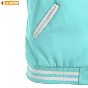 SAMAVIA personnalisé hommes laine PU manches Bomber veste OEM College Varsity veste pour hiver Teamwear Baseball Letterman Style - Product Image 4