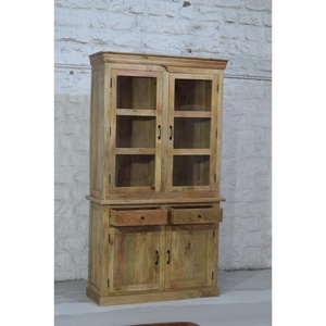 Armoire de rangement vintage style industriel avec porte en verre Charme rustique et bord urbain Commode de buffet pour meubles de maison - Product Image 5