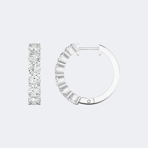 Pendientes de Aro Huggie con Diamantes Redondos de 1.00CTW, Oro de 14k, Cultivados en Laboratorio, Color D, VVS, Joyería Minimalista Pequeña para Mujer - Product Image 5