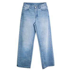 Paola Riboni - Jeans de mezclilla de cintura alta y pierna ancha para mujer, corte holgado, largo completo, lavado medio, algodón, estilo casual, estilo primavera - Product Image 5