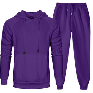 Conjunto Jogger polar con capucha para hombre, chándal con cremallera en color sólido con pantalla DTF DTG y sublimación de impresión digital - Product Image 3