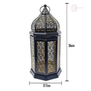 Portavelas de Metal de Lujo para Uso en Interiores |   Decoración Festiva Impermeable y Duradera para el Ramadán, Fiestas y Veladas Románticas - Product Image 1