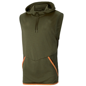 Sweat à capuche pour homme Sweat-shirt unisexe sans manches brodé en molleton de coton - Product Image 3